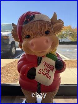 NEW 2.5 ft LED Cow Christmas Blow Mold Home Depot 2025 NEW 2.5 ft LED Cow Christmas Blow Mold Home Depot 2025
