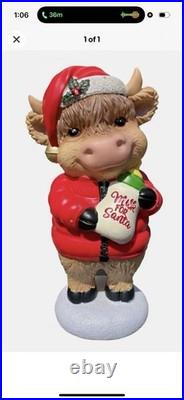 NEW 2.5 ft LED Cow Christmas Blow Mold Home Depot 2025 NEW 2.5 ft LED Cow Christmas Blow Mold Home Depot 2025