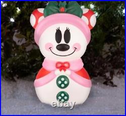 NEW 2ft Mickey and Minnie Mouse Disney Blow Mold Light Up Christmas