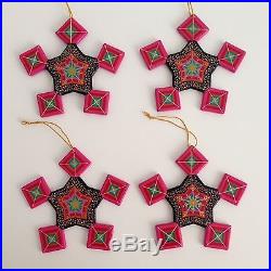 NEW 4 Christmas Tree Decoration Snowflake Star Ornaments