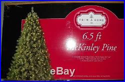 NEW 6.5' McKinley Pine Prelit Clear Light Christmas Tree White Lights NIB