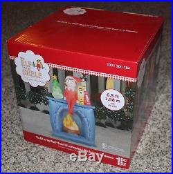 NEW 6.5ft Elf on the Shelf Scout on Fireplace Airblown Inflatable Outdoor GEMMY