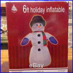 NEW 6′ Holiday Inflatable Snowman Lights Up Enchanted Forest Menards Christmas