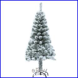 NEW 7FT WHITE SNOW FLOCKED PVC Artificial Christmas Tree Unlit withMetal Legs Xmas