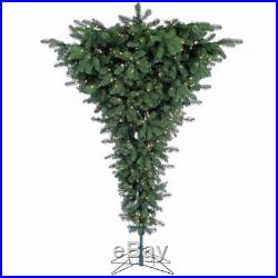 NEW 7.5′ Green Upside Down Prelit Clear Lights Christmas Tree 2262-75C