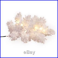 NEW 7.5' White Flocked Prelit Vermont Pine Christmas Tree LED Color Choice NIB