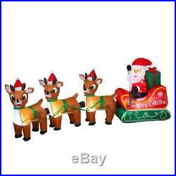 NEW 96 Electric Lighted Santa and Reindeer Outdoor Christmas Decor 2493370