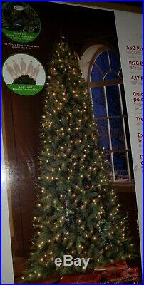 NEW 9 FOOT PreLit Christmas Tree Williams Pine SLIM Clear LED Lights 1878 TIPS