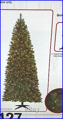 NEW 9 ft Green Pre Lit Willow Christmas Tree with CLEAR Lights 1590 tips