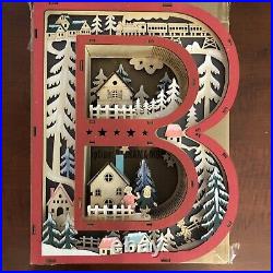 NEW ANTHROPOLOGIE Monogram Wonderland Light-Up Scene Christmas Letter B