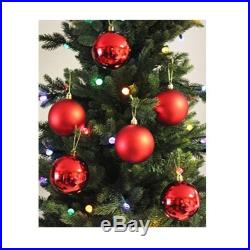 NEW All Red Christmas Ball Tree Ornaments For Holiday Decorations Set of 6pcs