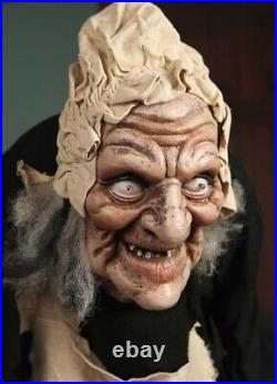 NEW Animatronic Old hag Halloween Decoration realistic giant scary party animate