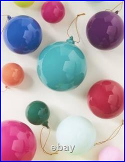 NEW Anthropologie Set of 9 Rainbow 4 Opaque Glass Baubles Ball Ornaments B