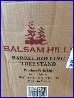NEW Balsam Hill Wine Barrel Rolling Artificial Christmas Tree Stand