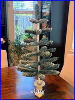 NEW Bethany Lowe Holiday Variegated Look Aqua Raffia Tree In Resin Urn Base 28 NEW Bethany Lowe Holiday Variegated Look Aqua Raffia Tree In Resin Urn Base 28