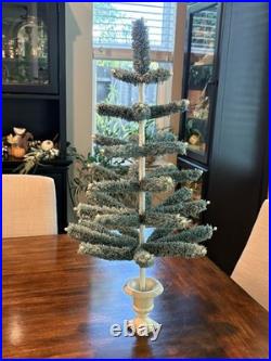 NEW Bethany Lowe Holiday Variegated Look Aqua Raffia Tree In Resin Urn Base 28 NEW Bethany Lowe Holiday Variegated Look Aqua Raffia Tree In Resin Urn Base 28