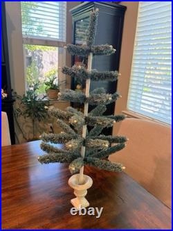 NEW Bethany Lowe Holiday Variegated Look Aqua Raffia Tree In Resin Urn Base 28 NEW Bethany Lowe Holiday Variegated Look Aqua Raffia Tree In Resin Urn Base 28