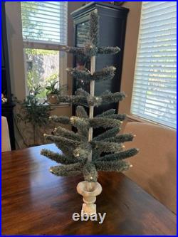 NEW Bethany Lowe Holiday Variegated Look Aqua Raffia Tree In Resin Urn Base 28 NEW Bethany Lowe Holiday Variegated Look Aqua Raffia Tree In Resin Urn Base 28
