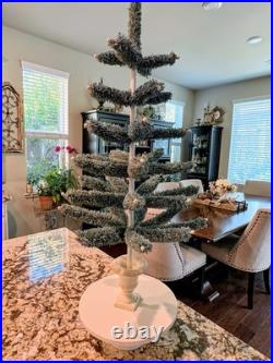 NEW Bethany Lowe Holiday Variegated Look Aqua Raffia Tree In Resin Urn Base 28 NEW Bethany Lowe Holiday Variegated Look Aqua Raffia Tree In Resin Urn Base 28
