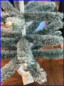 NEW Bethany Lowe Holiday Variegated Look Aqua Raffia Tree In Resin Urn Base 28 NEW Bethany Lowe Holiday Variegated Look Aqua Raffia Tree In Resin Urn Base 28