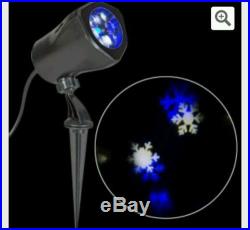 NEW CHRISTMAS LIGHTSHOW BLUE & WHITE SNOWFLAKE PROJECTION SPOTLIGHT DECOR