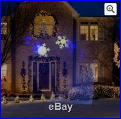 NEW CHRISTMAS LIGHTSHOW BLUE & WHITE SNOWFLAKE PROJECTION SPOTLIGHT DECOR
