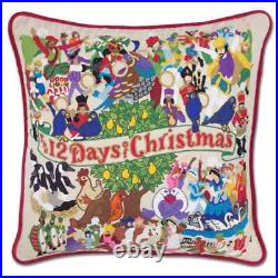 NEW Catstudio 12 DAYS OF CHRISTMAS X-LARGE 30 x 30 Pillow Hand Embroidered NEW Catstudio 12 DAYS OF CHRISTMAS X-LARGE 30 x 30 Pillow Hand Embroidered