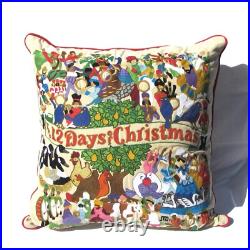 NEW Catstudio 12 DAYS OF CHRISTMAS X-LARGE 30 x 30 Pillow Hand Embroidered NEW Catstudio 12 DAYS OF CHRISTMAS X-LARGE 30 x 30 Pillow Hand Embroidered
