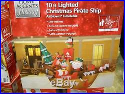 NEW Christmas 10 FT Santa Pirate Ship Inflatable Airblown Lighted Tree Reindeer