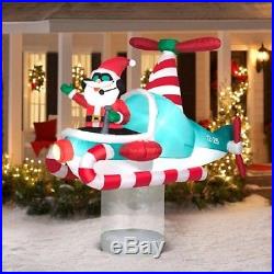 NEW Christmas Decor Airblown Inflatable 7 Santa Animated Hoovering Helicopter