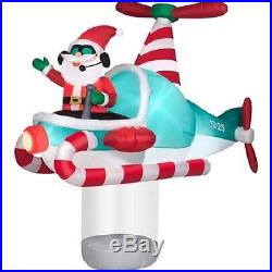 NEW Christmas Decor Airblown Inflatable 7 Santa Animated Hoovering Helicopter