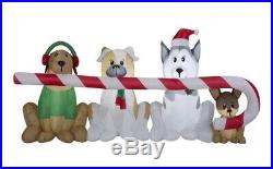 NEW Christmas Dogs Pups Sharing Candy Cane 8ft Inflatable Lit Yard Decor Outdoor