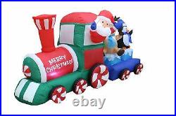 NEW Christmas Inflatable Santa Reindeer Penguin Train Lighted Yard Decor Outdoor