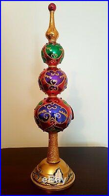 NEW Christopher Radko Majestic JEWEL Colorful Glass Finial Tree Topper 1018521