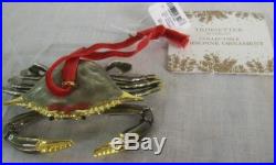 NEW Dillard's Trimsetter CHRISTMAS TREE ORNAMENT Cloisonne Brass Crab 4 wide
