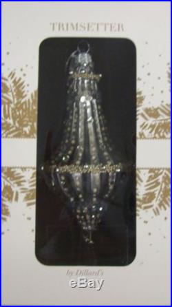 NEW Dillard's Trimsetter CHRISTMAS TREE ORNAMENT Glass Chandelier 6 long