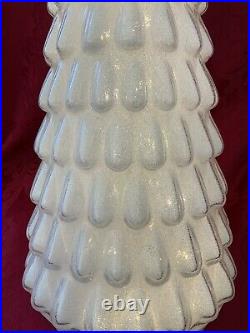 NEW FLAWLESS Exquisite POTTERY BARN White LED LIT Timer Glass 22 CHRISTMAS TREE