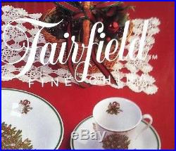 NEW Fairfield Fine China Christmas Dinnerware Set For 8, 48 Pieces