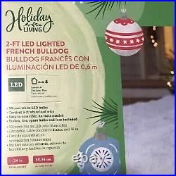 NEW French Bulldog Holiday Living 24 LED Christmas Light Up Dog Yard Decoration