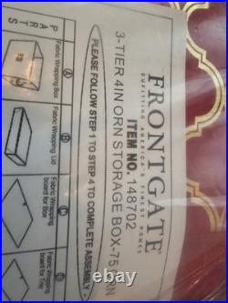 NEW Frontgate 3 Tier Stackable Christmas Ornament Storage Case Box Holds 60