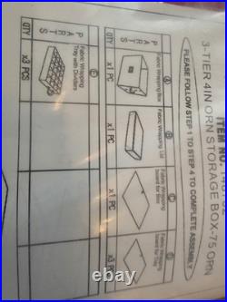 NEW Frontgate 3 Tier Stackable Christmas Ornament Storage Case Box Holds 60