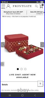 NEW Frontgate 3 Tier Stackable Christmas Ornament Storage Case Box Holds 60