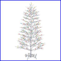 NEW- GE 6.5ft Winterberry White Artificial Christmas Tree with 200 LED Lights