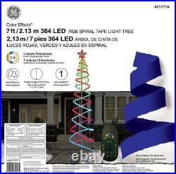 NEW GE’Color Effects’ 7-Foot Double Spiral Christmas Tree with Remote Control