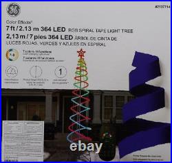 NEW GE'Color Effects' 7-Foot Double Spiral Christmas Tree with Remote Control