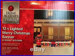 NEW! Gemmy 12 ft Lighted African American Merry Christmas Banner Inflatable