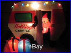 NEW Gemmy Animated Christmas Pop Out Santa Holiday Camper Trailer Inflatable Air