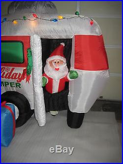 NEW Gemmy Animated Christmas Pop Out Santa Holiday Camper Trailer Inflatable Air