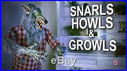 NEW Gemmy Animatronic Werewolf Pre-Lit Lifesize Greeter with Constant Green LED
