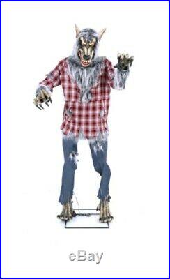 NEW Gemmy Animatronic Werewolf Pre-Lit Lifesize Greeter with Constant Green LED